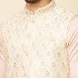 Manyavar Woven Design Nehru Jacket image 2