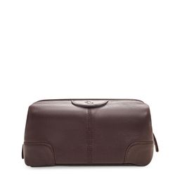 Kara Unisex Brown Solid Travel Leather Toiletry Kit-0