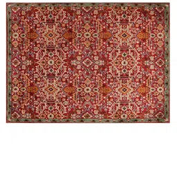 PRESTO Red & Golden Traditional Printed No Shredding Carpet image 2