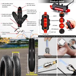 nsv Front & Rear Fat tyre Bicycle Mudguard With Cycle Back Tail light and tyre light Full Length Front & Rear Fender image 3