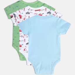 MINI KLUB MTO Infant Boys Pack Of 3 Printed Pure Cotton Bodysuit-27