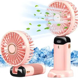 Sampri Mini Handheld Fan, Portable Fan USB Rechargeable, Small Pocket Fan Cooling Mini Portable Hand Fan 3 Speed modes Build-in Battery Rechargeable Fan USB Fan-2