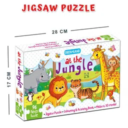 Dreamland At the Jungle Jigsaw Puzzle For Kids  96 Pcs With Colouring & Activity Book image 3