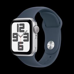 Apple Watch SE GPS with Storm Blue Sport Band - M/L (40mm Display, Silver Aluminium Case)-13