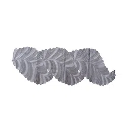 Kuber Industries Silver-Colored Leaf Design Non-Slip Table Runner Runners image 3
