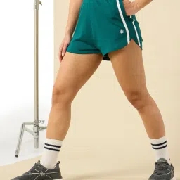 Color Block Women Blue Sports Shorts-picture-24