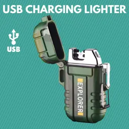 Explorer USB Cigaratte Lighter, Windproof Flameless ARC Rechargeable LighterJ106 Pocket Lighter-image-96