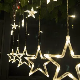 TIED RIBBONS Gold-Toned Star Curtain Led String Light image 5