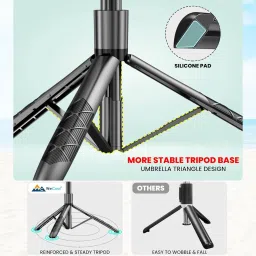 WeCool S5 Selfie Stick with Tripod Stand, 6section Telescopic Pole with 61in/154cm Long Stick, Ultimate Stability with 360° Rotating Handle & Reinforced Tripod Stand, Selfie Stick for Photos &Vlogging Bluetooth Selfie Stick image 3