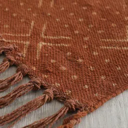 HANDICRAFT PALACE Rust Brown & White Rectangular Printed Cotton Carpet image 2