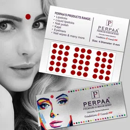 PERPAA Power Stay Non Transfer Lipstick - Shade 22 & Set of 3 Premium Light Maroon Bindis image 3