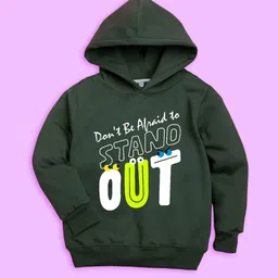 NUSYL Kids Typographic Printed Hooded Sweatshirt image 3