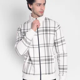 Crimsoune Club Checked Mock Collar Front-Open Sweatshirt image 2