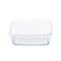 BOROSIL Transparent Microwave Safe Borosilicate Glass Square Baking Dish with Lid 800 ml image 3