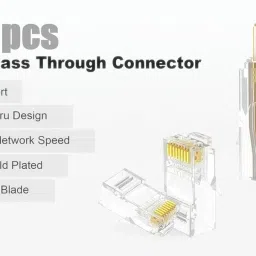 GoodsBazaar 100 Pcs RJ45 Cat6 Pass Through Connectors LAN Connector Passthrough RJ45 Network Combo Set-image-4