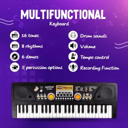 as traders BF530 - 49 Key Piano Keyboard with Mic & USB Cable BF18 49-KEY Analog Portable Keyboard image 3