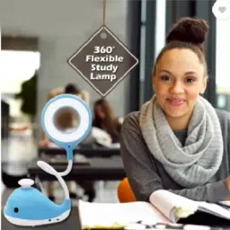 akr Dolphin Fish Design Rechargeable LED Touch On/Off Switch Desk Table Lamp Study Lamp image 5