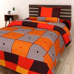 160 TC Polycotton, Microfiber, Cotton Blend Single 3D Printed Flat Bedsheet-image-93