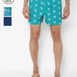 AMERICAN EAGLE OUTFITTERS Men Blue & White Printed Pure Cotton Boxers Pack Of 3-picture-34