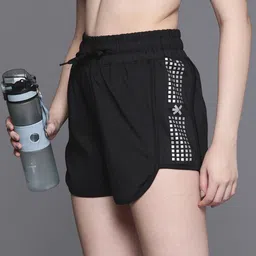 hrx by hrithik roshan Solid Women Black Casual Shorts-picture-7
