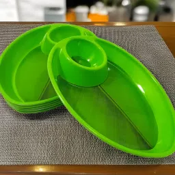 Stylish Designer Shape Melamine Snacks Platter - Perfect for Kitchen. Quarter Plate-2