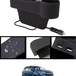 Side Seat Car Pocket Organizer With 2USB Port & Scoket For XL6-Maruti Suzuki2019 Car Side Seat Catcher-17
