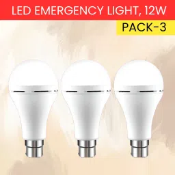 12W Rechargeable Inverter LED Bulb with Upto 4H.Power Cut Lighting Pack of_3A328 4 hrs Bulb Emergency Light-image-50