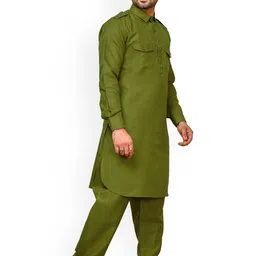 Pro-Ethic STYLE DEVELOPER Curved Pathani Kurta with Pyjamas image 3