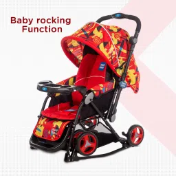 meemee Baby Stroller Pram for 0-3 Years| Rocking Function| Height Adjustable Handle Stroller Cum Rocker image 3