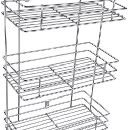Utensil Kitchen Rack 3 Layer Wall Mount Stainless Steel Multipurpose Storage Rack/Shelf, Kitchen Rack Steel-12