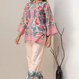 Women Cotton Blend Kurti Pant Set-image-14