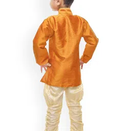 BAESD Boys Self Design Mandarin Collar Sherwani Set image 2