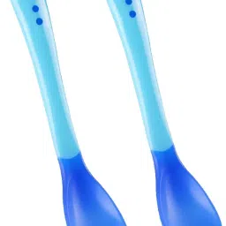Baby Silicone Temperature Sensing Spoon, BPA Free Changing Color Feeding Spoon, Silicone Infant Training Spoon (Pack of 2)- Silicone-16