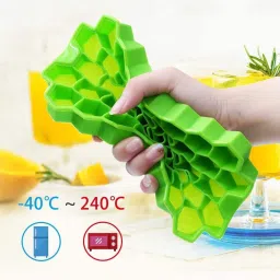 dhruven honey comb ice tray Green Silicone Ice Cube Tray image 4