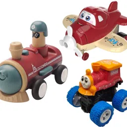 Unbreakable Four-Wheel Drive Friction Powered Diecast Toy Set-S6-15