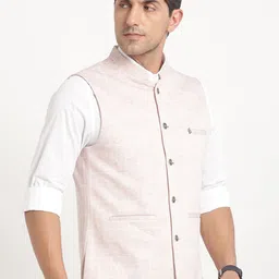 Turtle Checked Slim-Fit Nehru Jacket image 5
