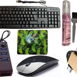 ANJO Wired Keyboard-Wireless Mouse-Pad-Hub 2.0-3N1Cleaning Kit-OTG2N1 C & Micro Combo Set-17