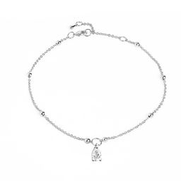 MINUTIAE Silver Plated Artificial Stones Anklet image 3
