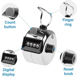 zehrvibe Tally Counter, 4-Digit Clicker Counter, Metal Hand Tally Counters Analog Tally Counter image 2