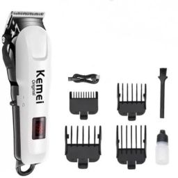 Kemei KM-809A Professional USB Charging Rechargeable and Cordless Hair Clipper Trimmer 120 min Runtime 4 Length Settings-image-68