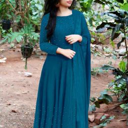 Solid Cotton Rayon Stitched Anarkali Gown-image-36