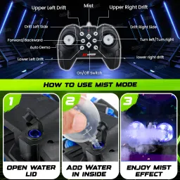 fiddlerz Remote Control Car for Kids with Double Mist Spray Rechargeable Flashing Lights image 3