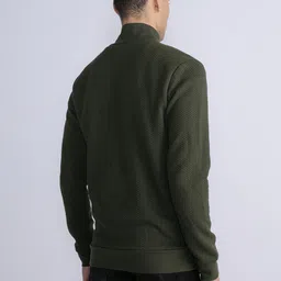 Petrol Front-Open Mock Collar Sweatshirt image 2