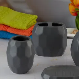 Kookee Grey 4 piece Abstract Bath Accessories Set image 3