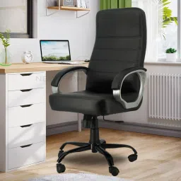 ROLEX orthopeadic Leather Boss Revolving office Chair with 1yrs parts repl. wty Leather Office Adjustable Arm Chair-picture-16