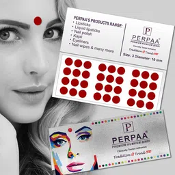 PERPAA Power Stay Non Transfer Lipstick-22 & Set of 3 Premium Bindis - Size 02,03,04 image 2
