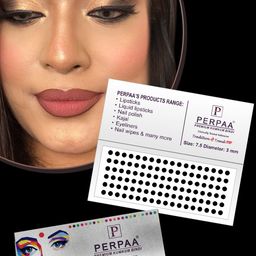 PERPAA Power Stay Non Transfer Lipstick-16 & Set of 3 Premium Black Bindis- Size 7.5,02,10 image 3