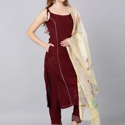 Indi INSIDE Gotta Patti Kurta with Trousers & With Dupatta image 3
