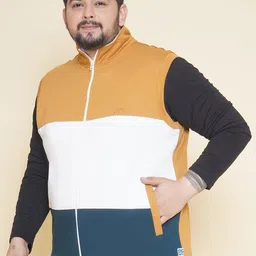 John Pride Plus Size Mock Collar Cotton Front-Open Sweatshirt image 3