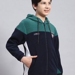 Monte Carlo Boys Colourblocked Hooded Front-Open Sweatshirt image 3